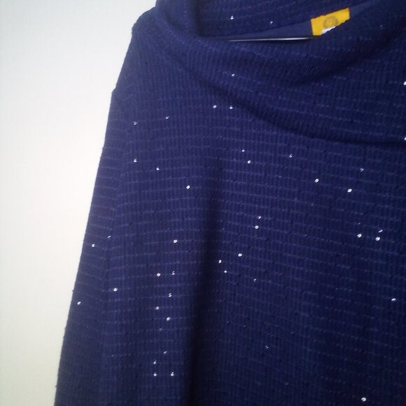 Ruby Rd Sweater M Women Pullover 3/4 Sleeve Cowl Neck Button Detail Blue - Picture 10 of 14